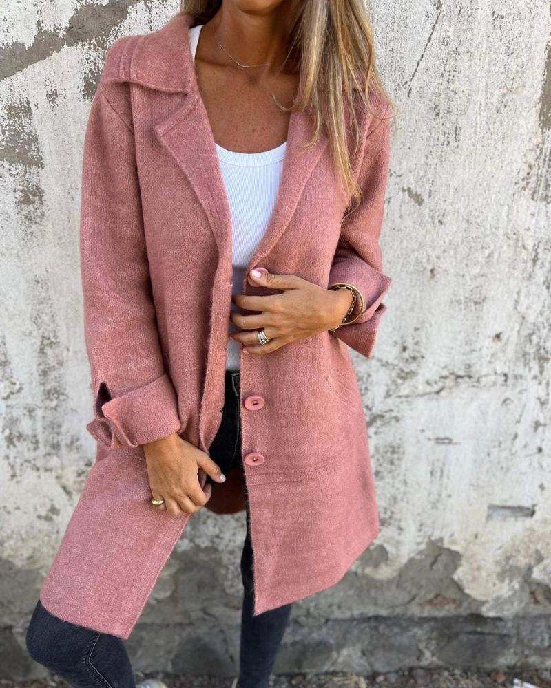 Talia | Casual Long Coat with Lapels