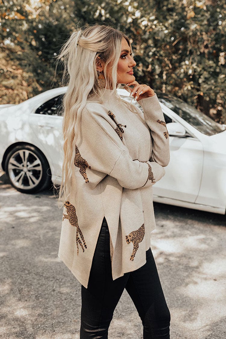 Talia | Casual Vintage Tiger & Leopard Print Top