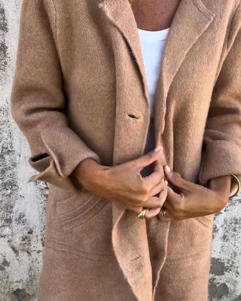 Talia | Casual Long Coat with Lapels