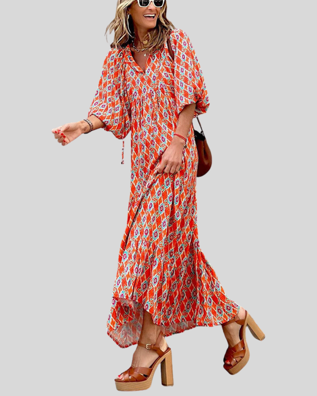 Talia | Puff Sleeve Tiered Maxi Dress