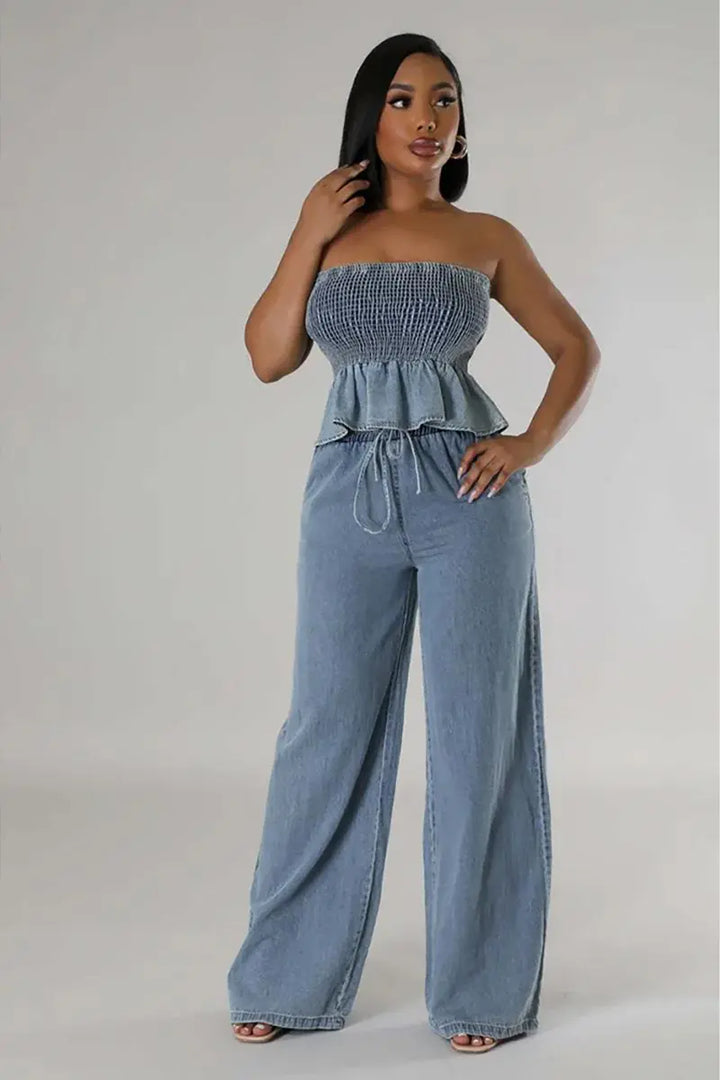 Talia | Stylish Denim Two-Piece Set