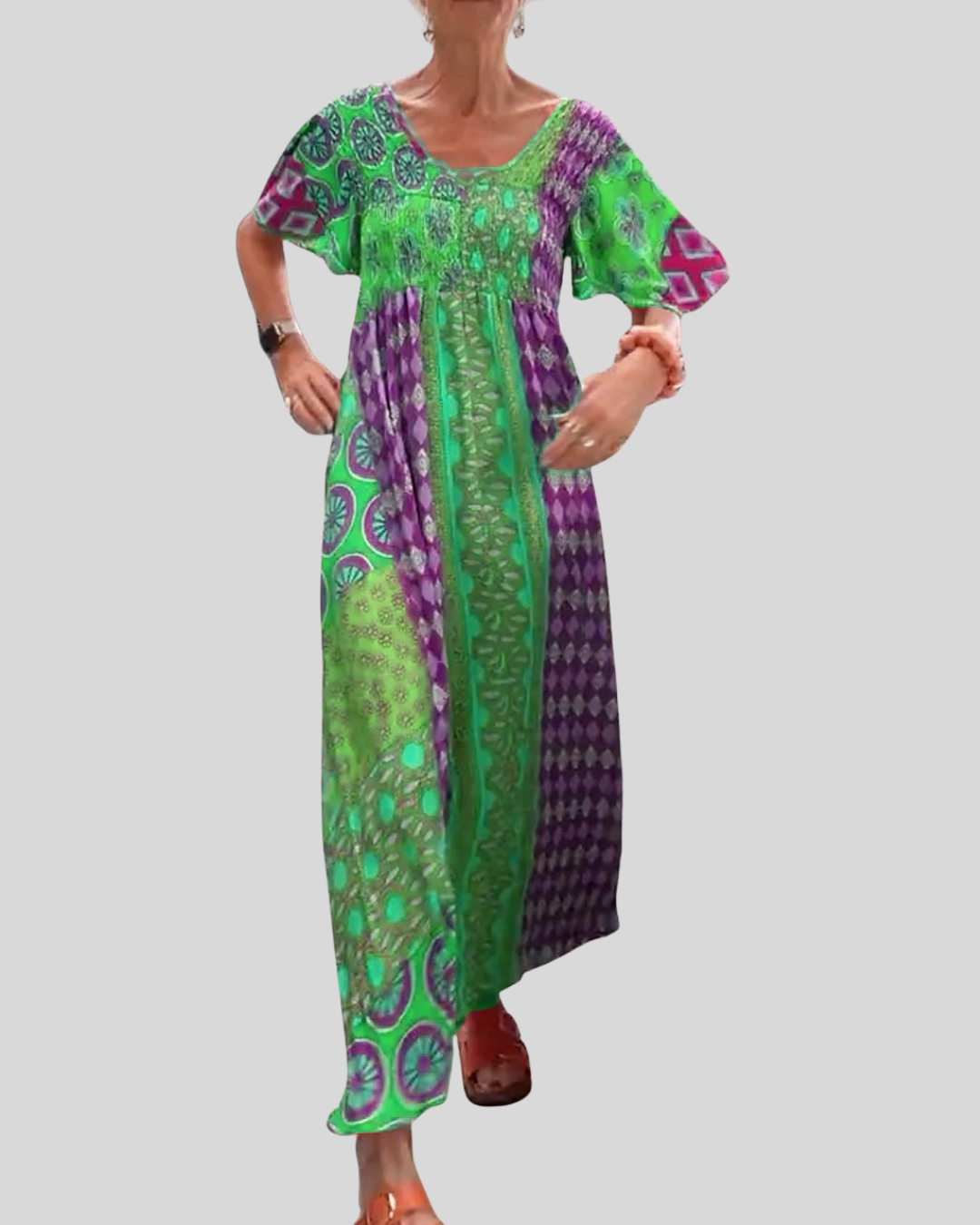 Talia | Vibrant Paisley Print Maxi Dress