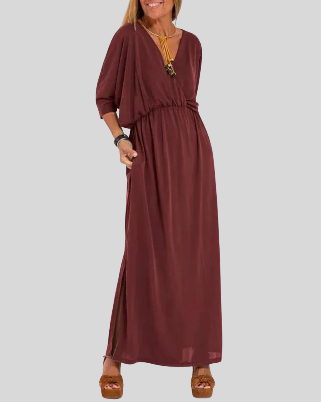 Talia | Lightweight Flowy V-Neck Maxi Dress
