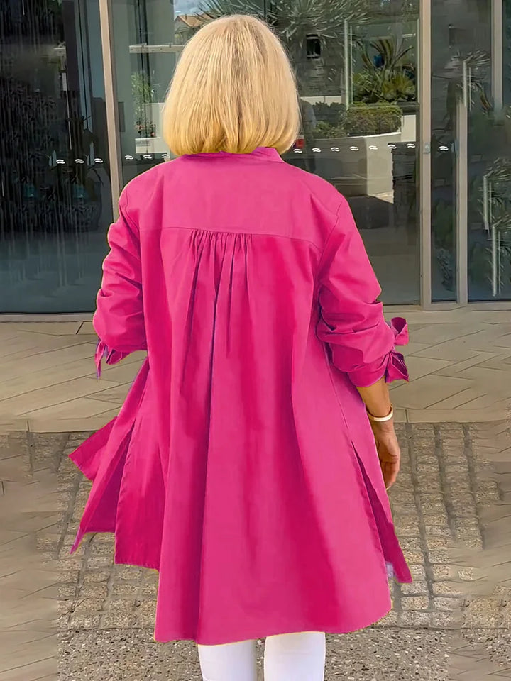 Talia | Gathered Back Cotton Shirt Jacket