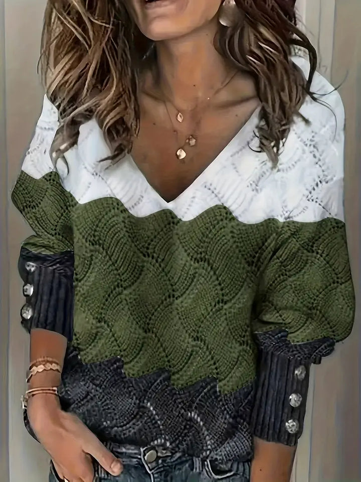 Talia | Elegant V-Neck Knitted Sweater