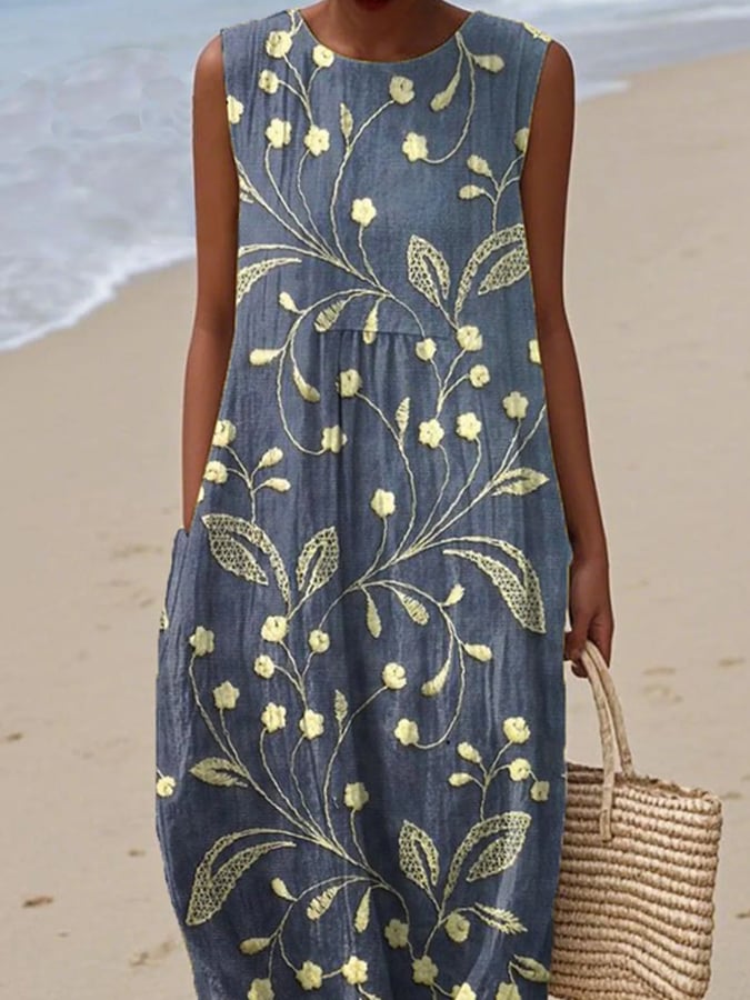 Talia | Breathable Sleeveless Floral Dress