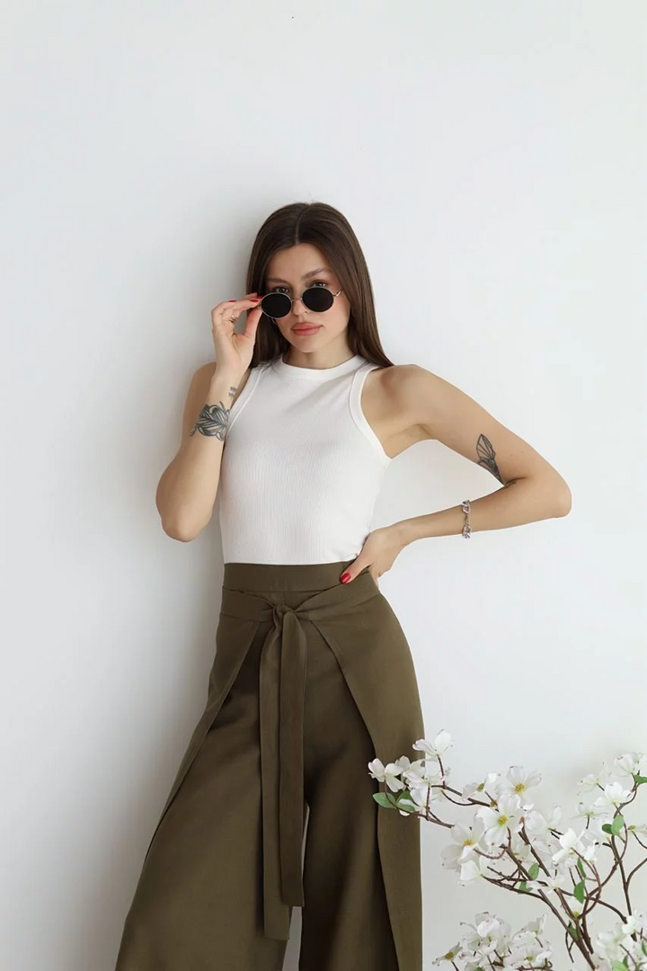 Talia | Wide Linen Trousers