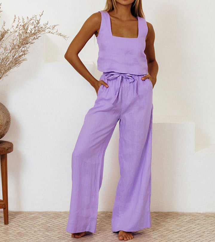 Talia | Luxe Minimalist Top & Wide-Leg Pants Set
