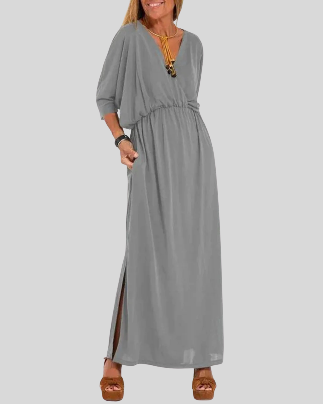 Talia | Lightweight Flowy V-Neck Maxi Dress