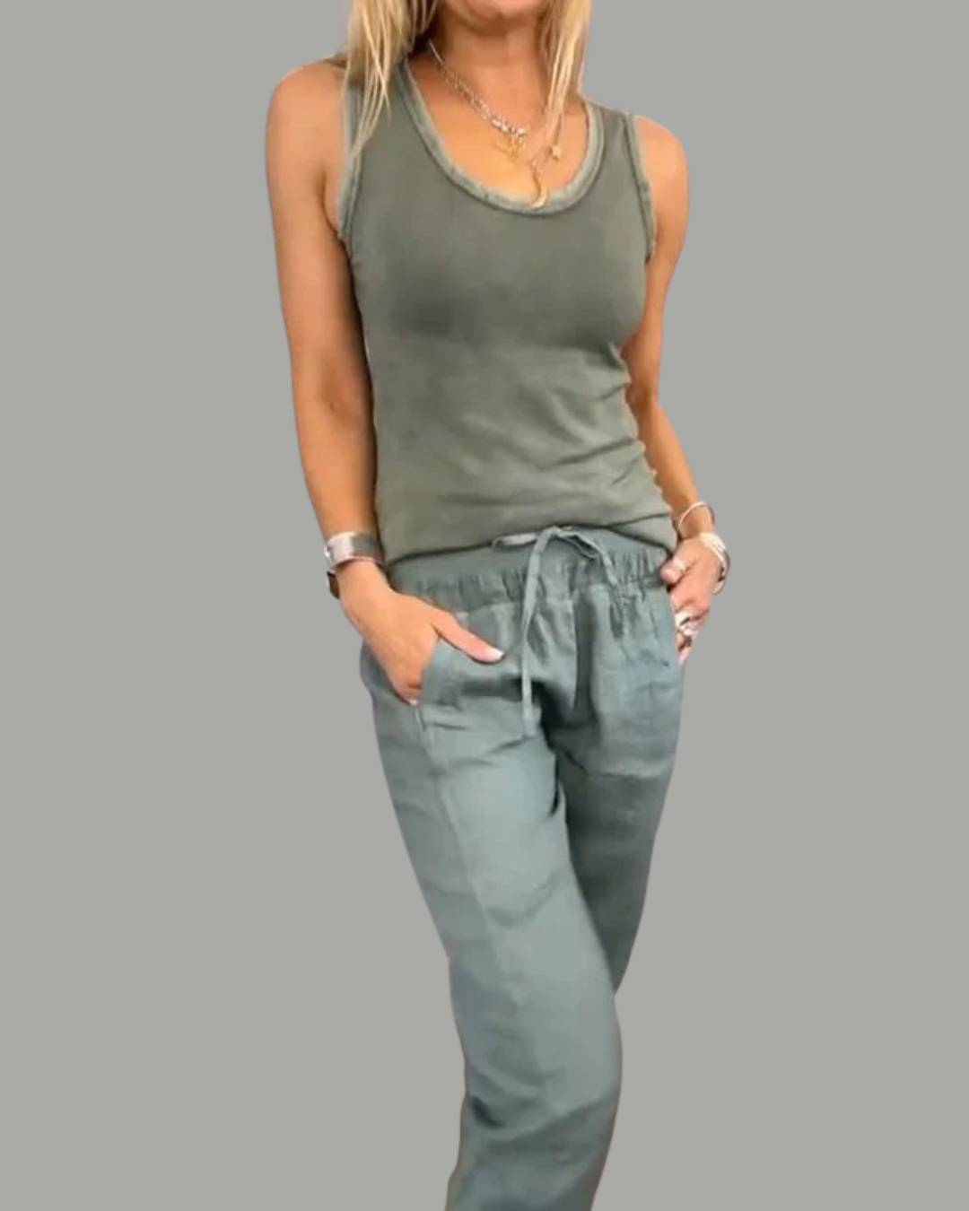 Talia | Casual Sleeveless Top & Jogger Pants Set