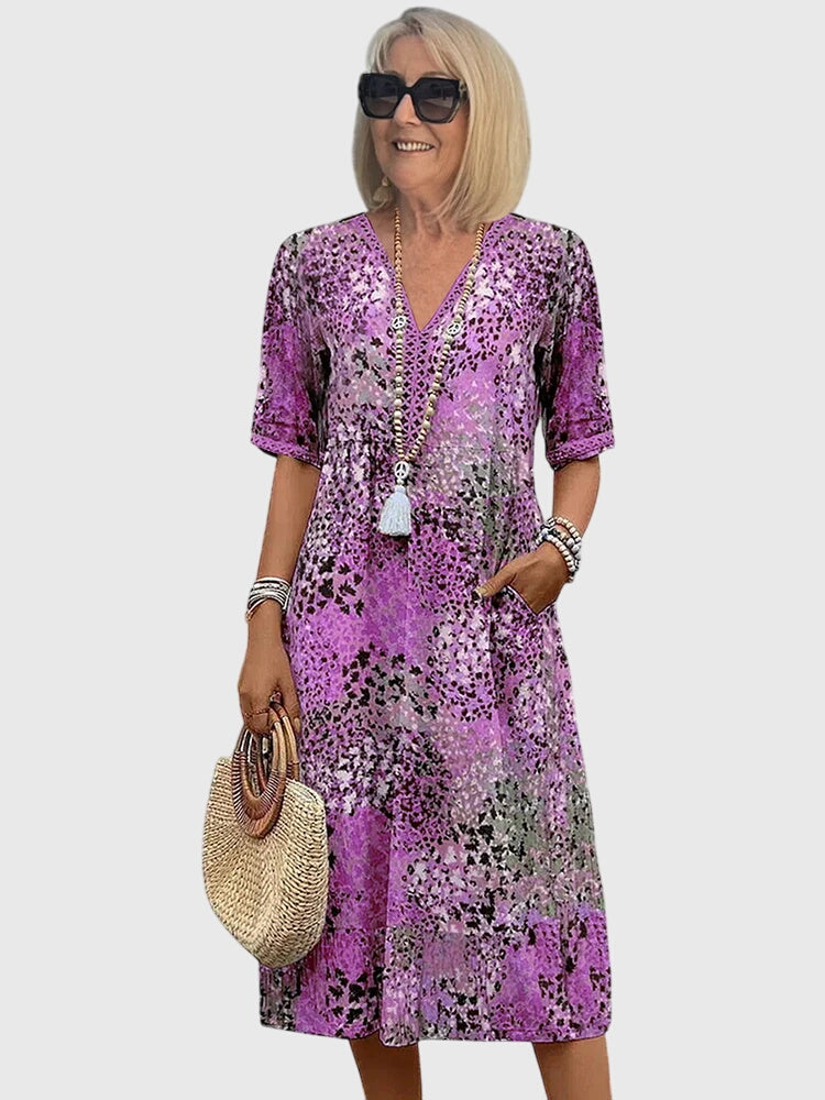 Talia | Elegant Floral Midi Dress