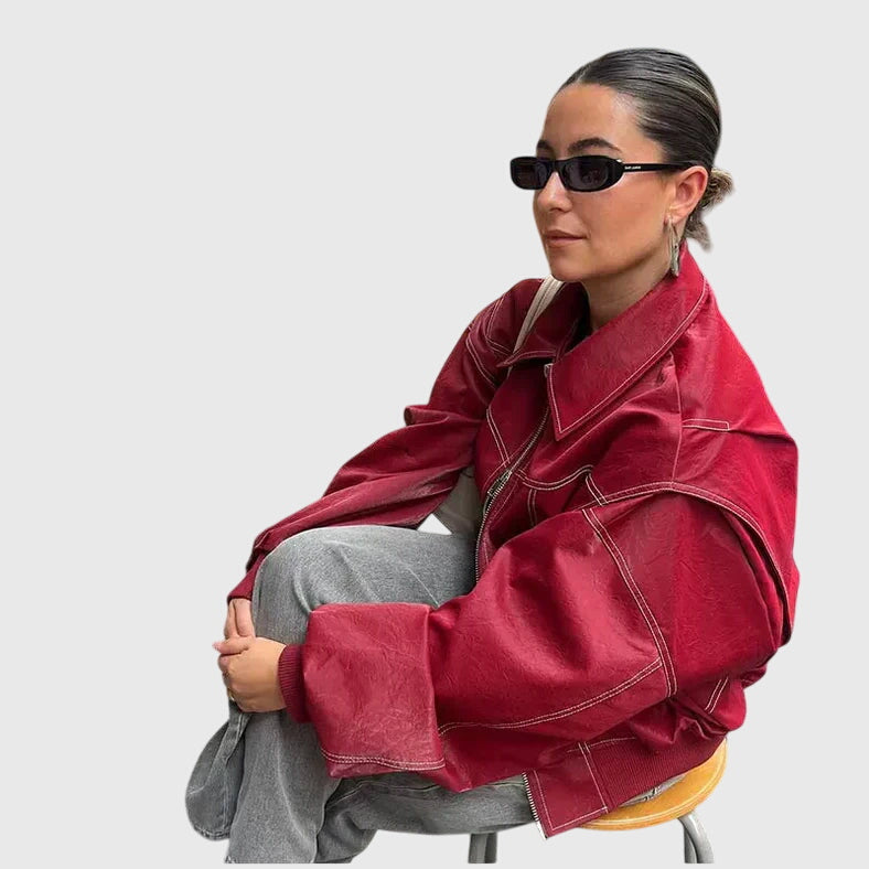 Talia | Oversized Leather Jacket