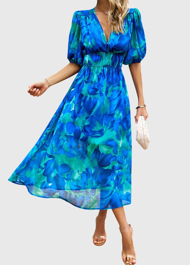 Talia | Flattering Floral Midi Dress