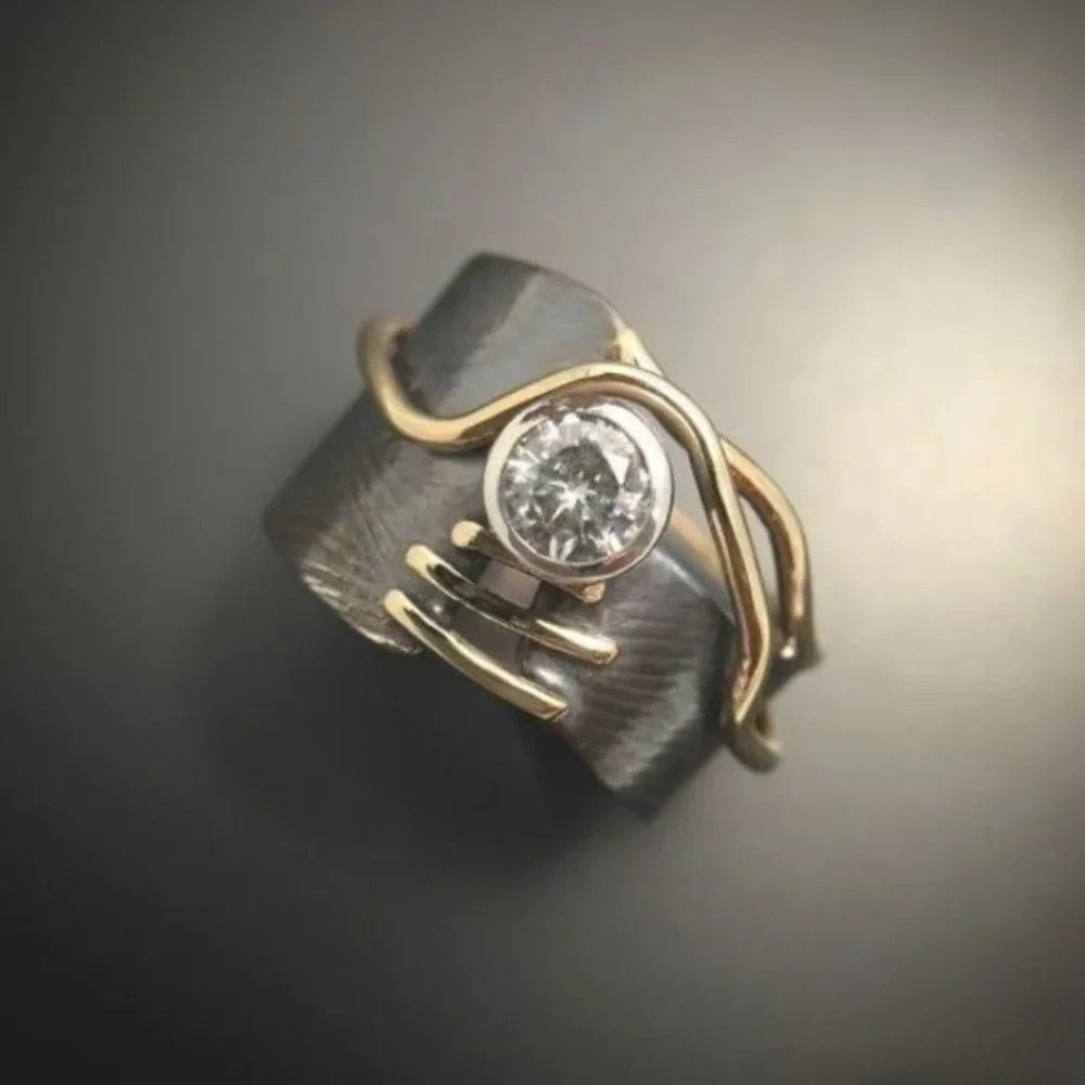 Talia | Retro Dark Silver Zirconia Ring