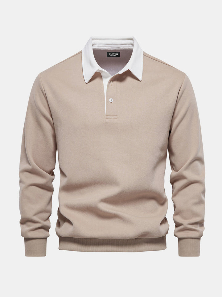 Talia | Men's Polo Collar Long Sleeve Sweatshirt