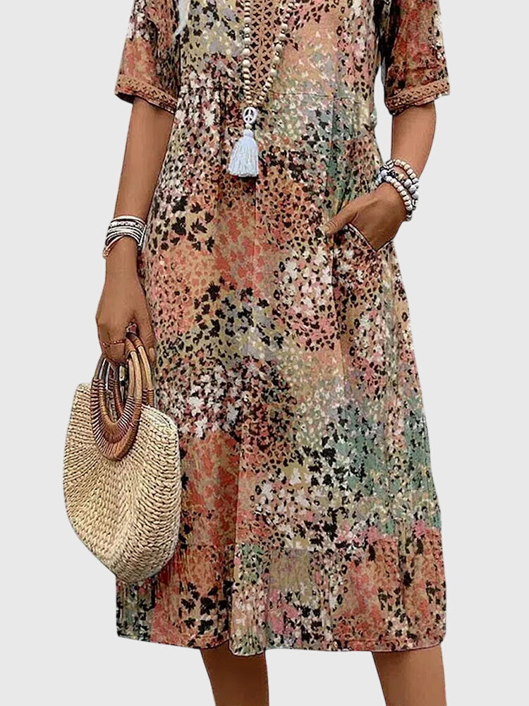 Talia | Elegant Floral Midi Dress