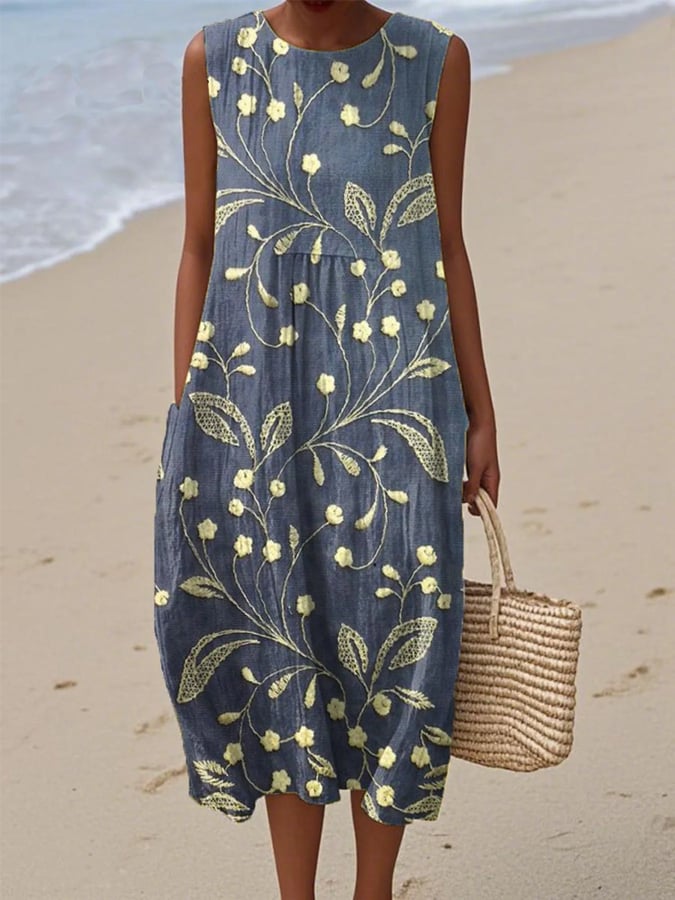 Talia | Breathable Sleeveless Floral Dress