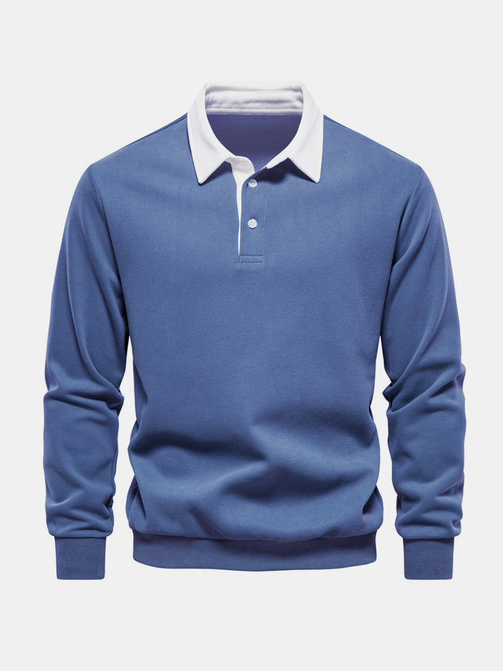 Talia | Men's Polo Collar Long Sleeve Sweatshirt