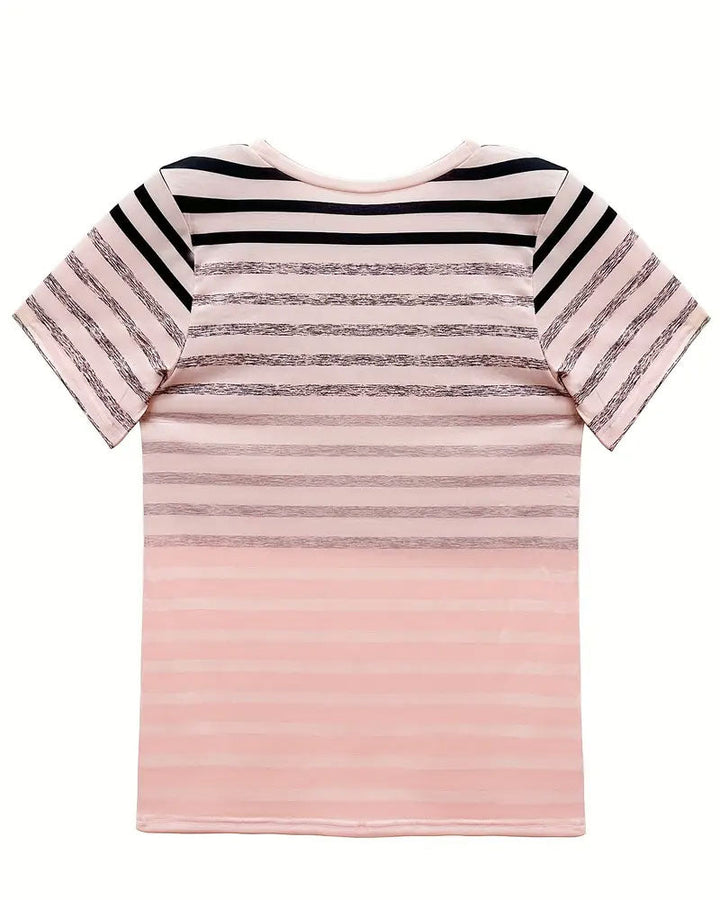 Talia | T-Shirt Round Neck Short Sleeve Striped