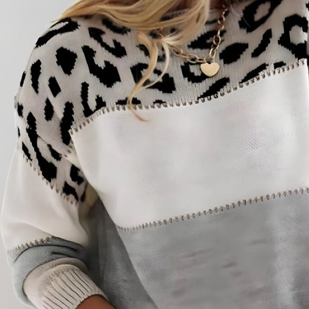 Talia | ELIONYSSE LEOPARD PRINT CASUAL SWEATER