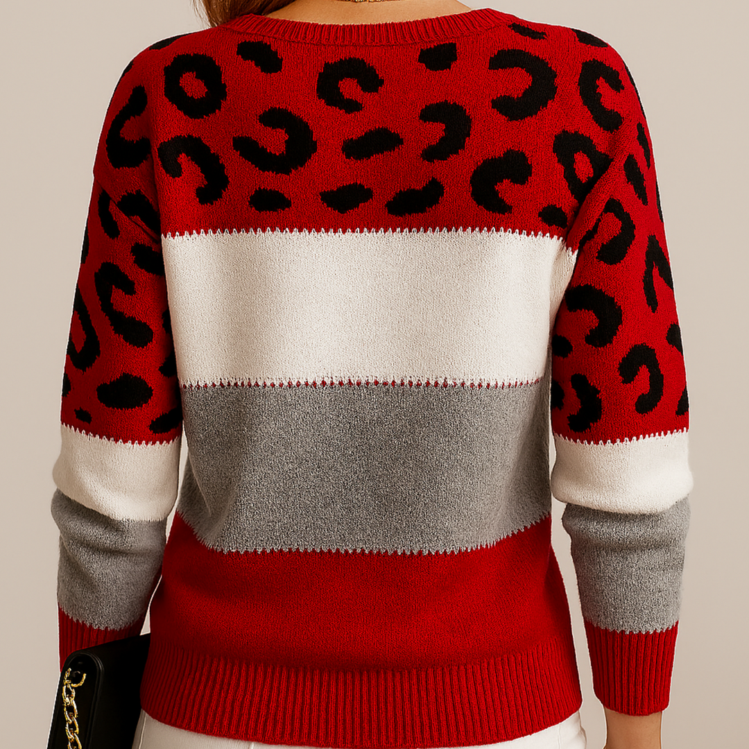 Talia | ELIONYSSE LEOPARD PRINT CASUAL SWEATER