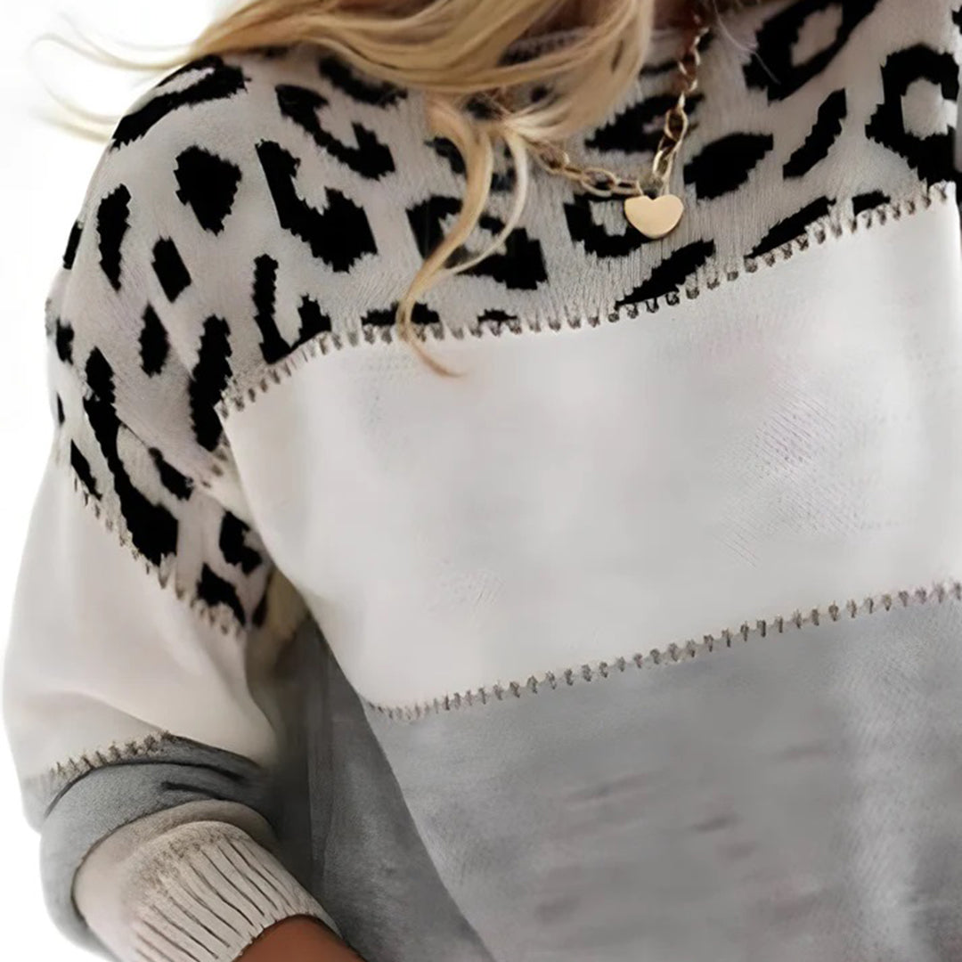 Talia | Sweatshirt with Leopard Print - Stylish and Comfortable