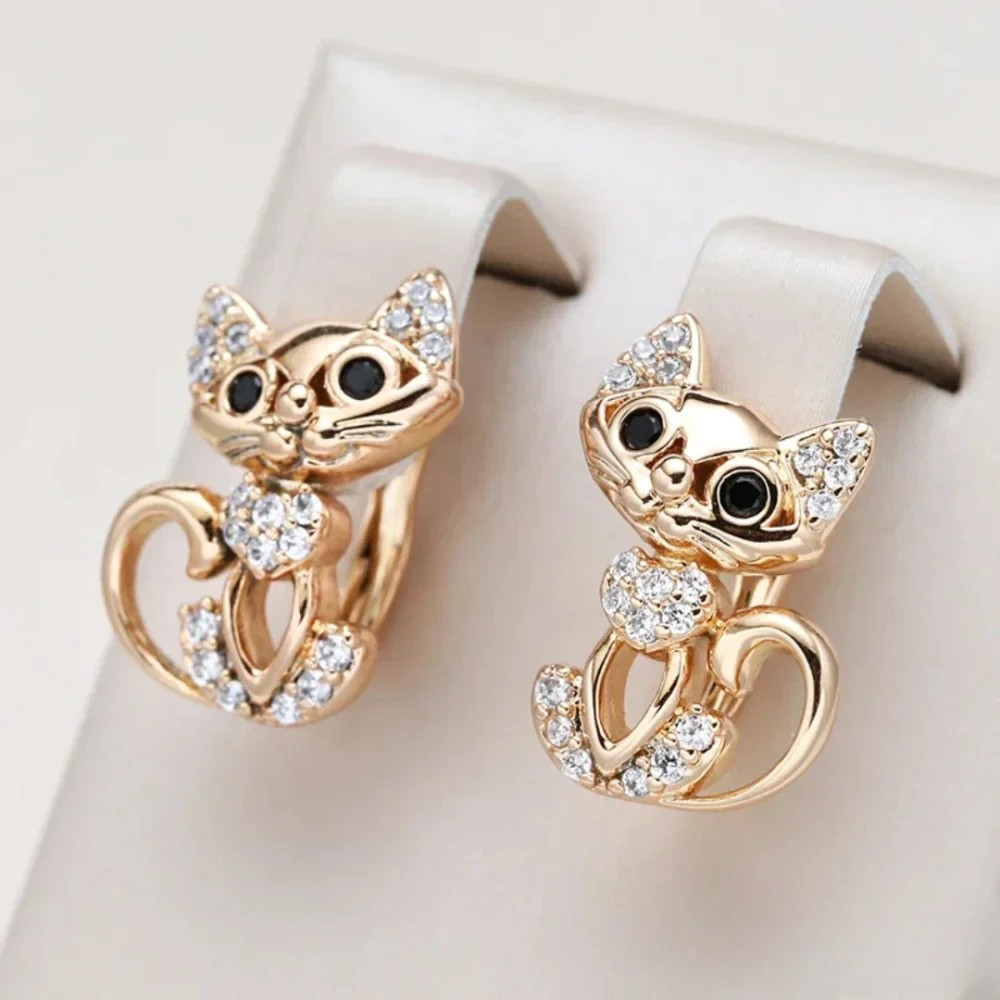 Talia | Elegant Zirconia Cat Earrings