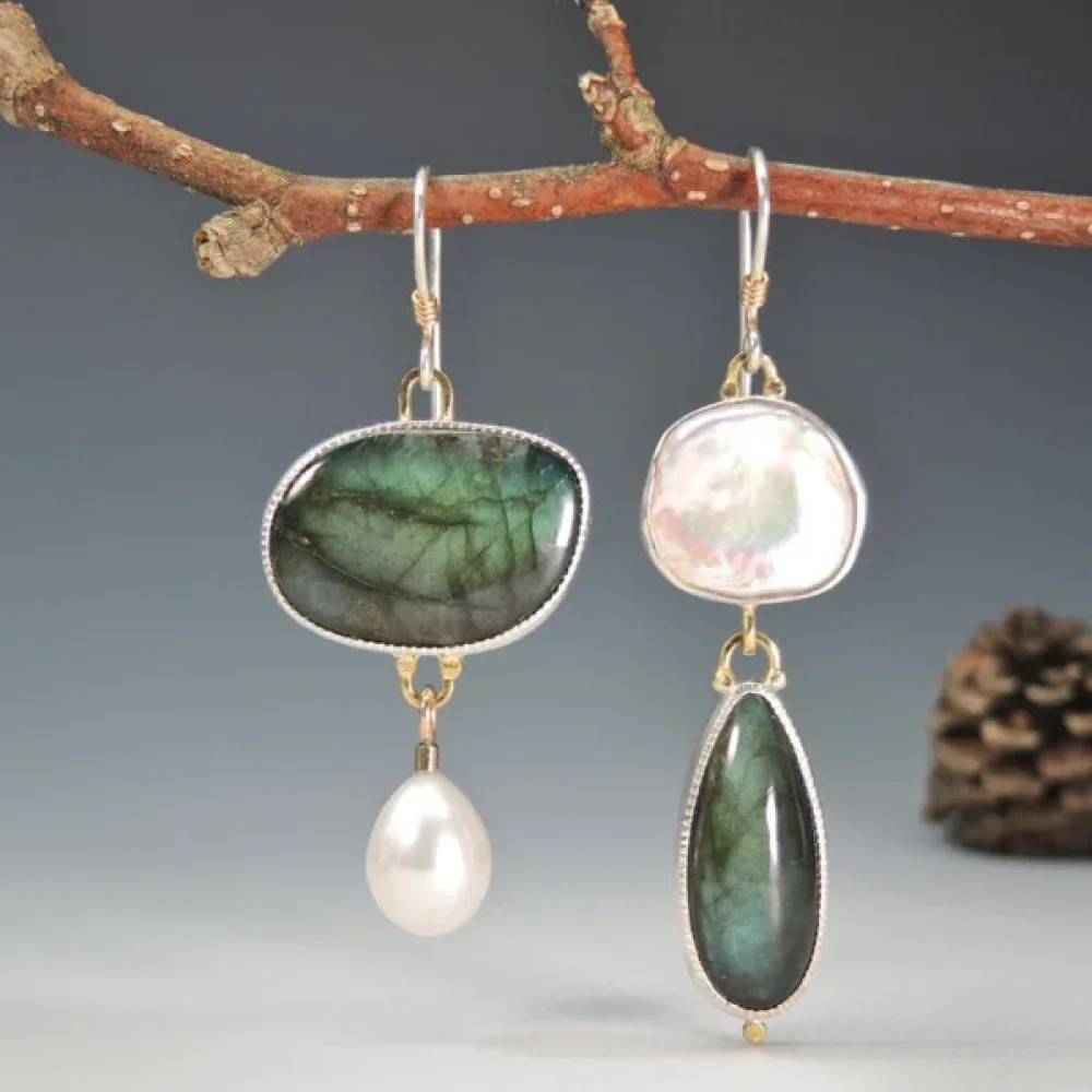 Talia | Retro Stein Earrings
