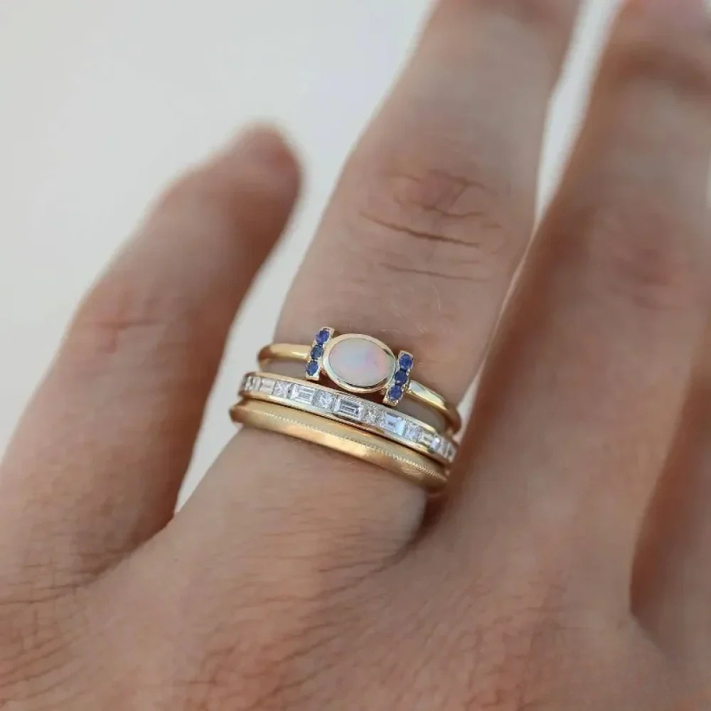 Talia | Set of Vintage Gold Opal Rings