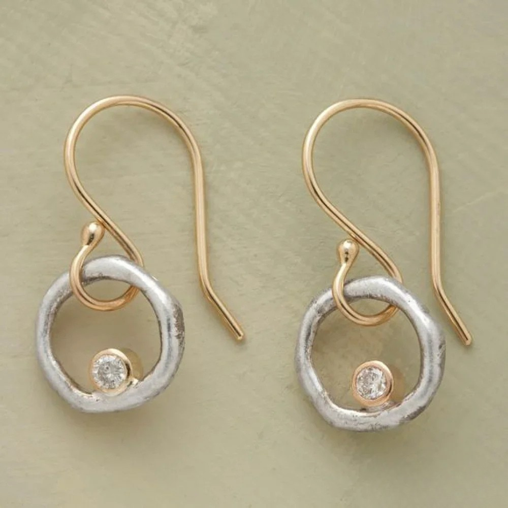 Talia | Vintage Gold and Silver Zirconia Stud Earrings