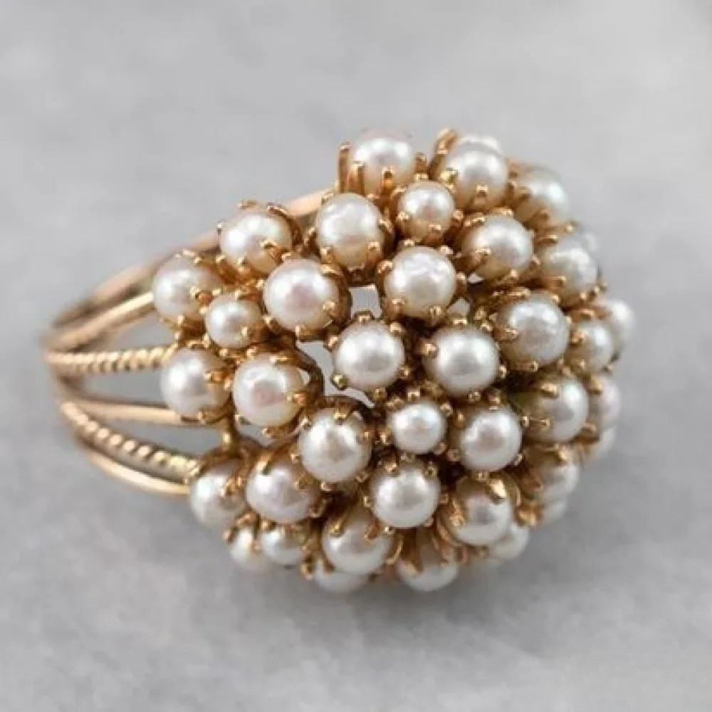 Talia | Inlaid Pearl Ring