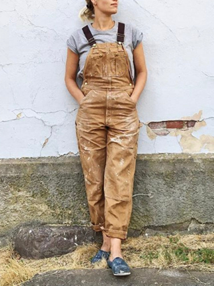 Talia | Canvas Dungarees – Relaxed Fit & Workwear-Inspired Style