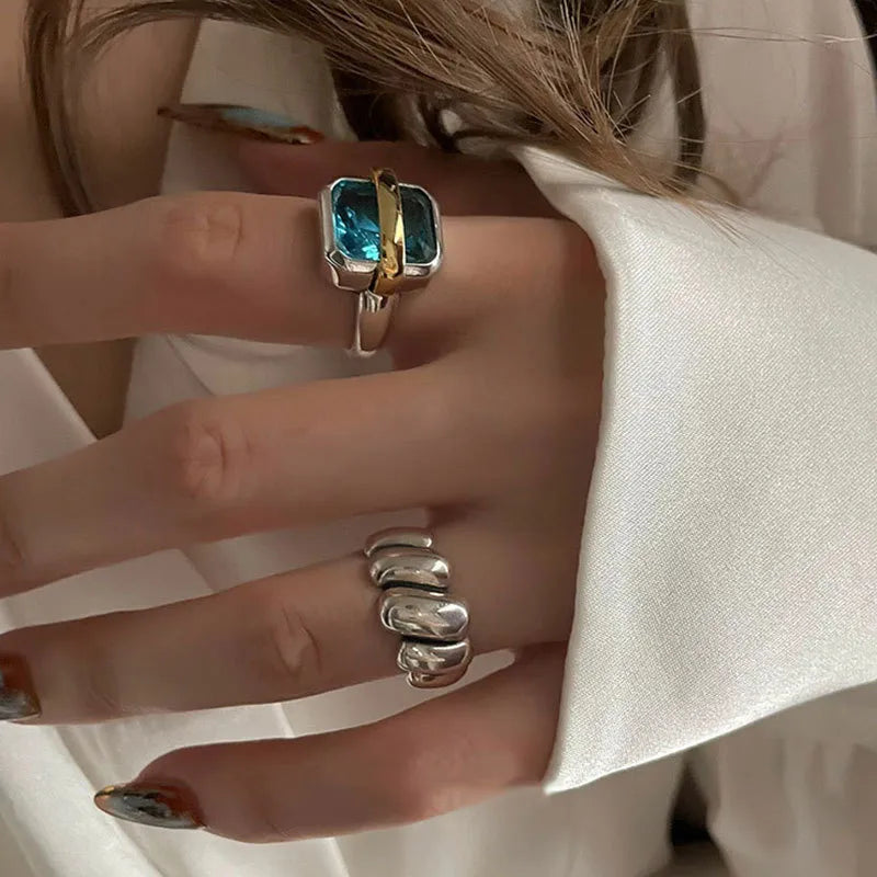 Talia | Blue Zircon Silver Ring