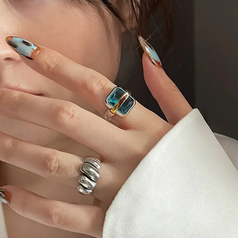 Talia | Blue Zircon Silver Ring