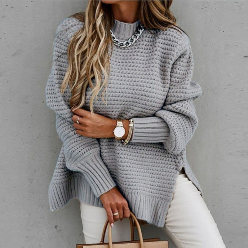 Talia | Turtleneck Side-Slit Sweater
