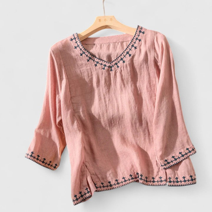 Talia | Elegant V-Neck Blouse