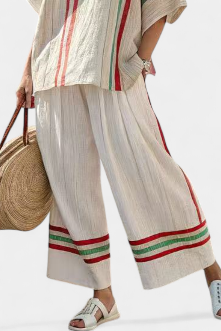 Talia | Comfortable Boho Print Blouse & Loose-Fit Pants