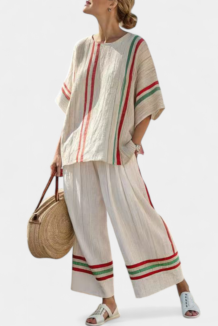Talia | Comfortable Boho Print Blouse & Loose-Fit Pants