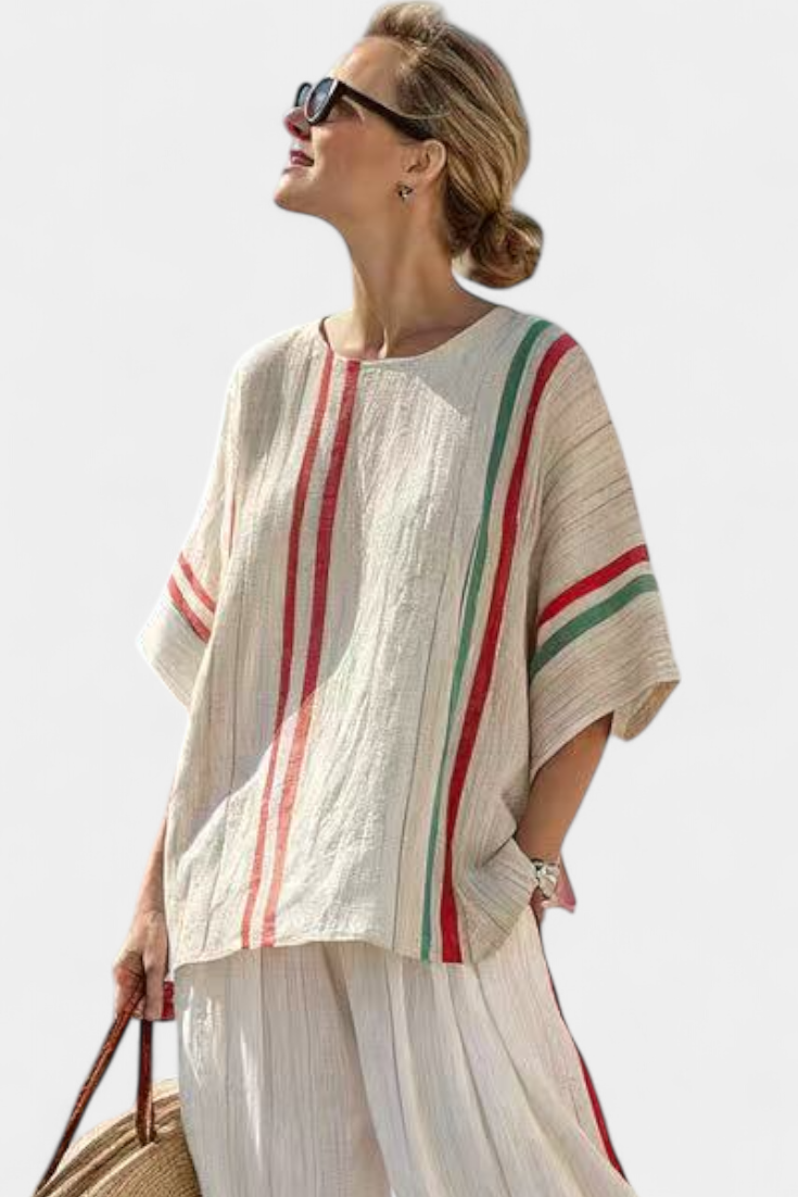 Talia | Comfortable Boho Print Blouse & Loose-Fit Pants