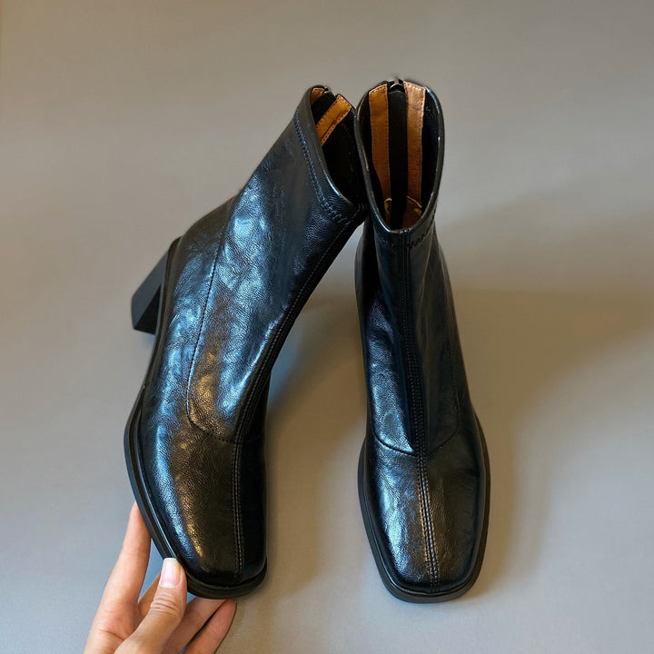 Talia | SQUARE-TOE BLOCK HEEL BOOTS