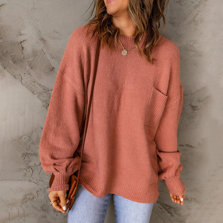 Talia | Crew Neck Long Sleeve Loose Sweater