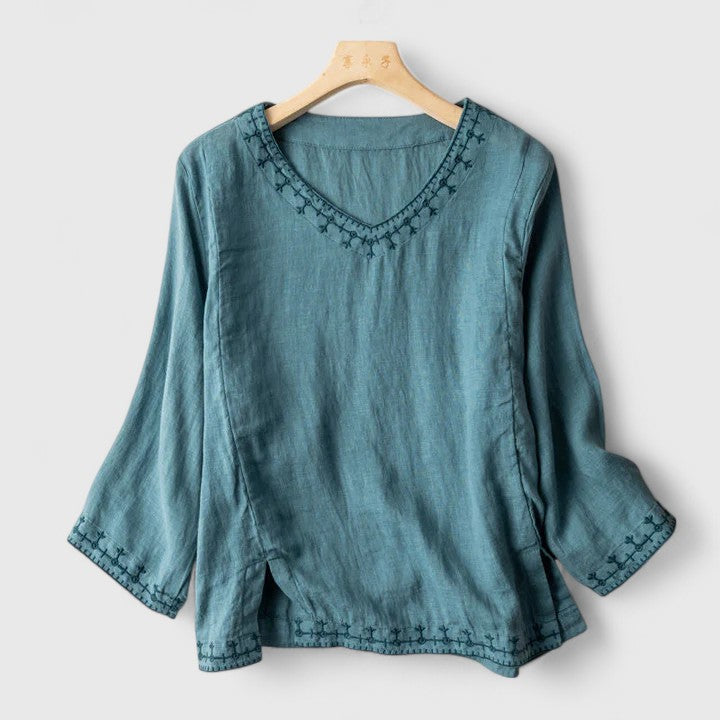Talia | Elegant V-Neck Blouse