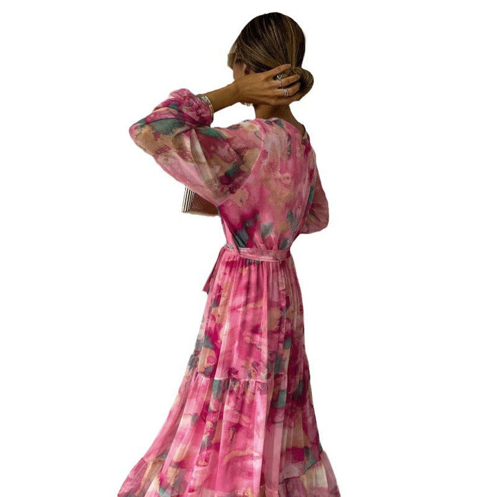 Talia | Elegant Floral V-Neck Dress