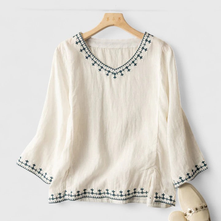 Talia | Elegant V-Neck Blouse