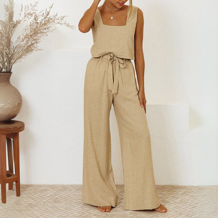 Talia | Luxe Minimalist Top & Wide-Leg Pants Set