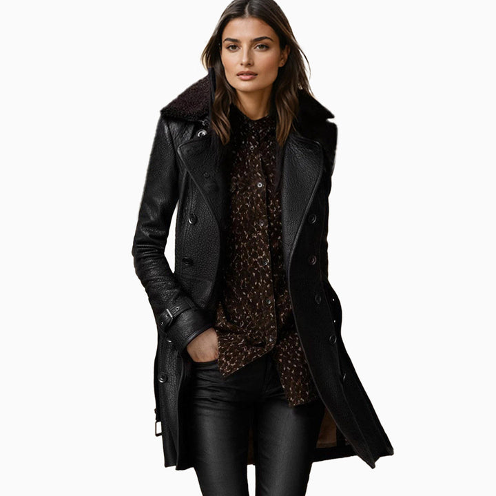 Talia | Leather Trench Coat