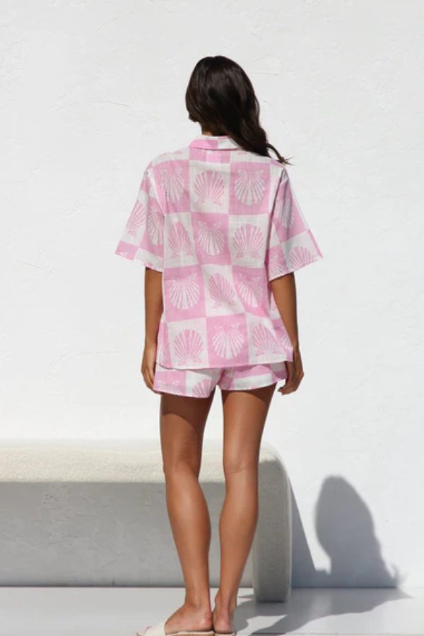 Talia | Trendy Summer Print Shirt and Short Set