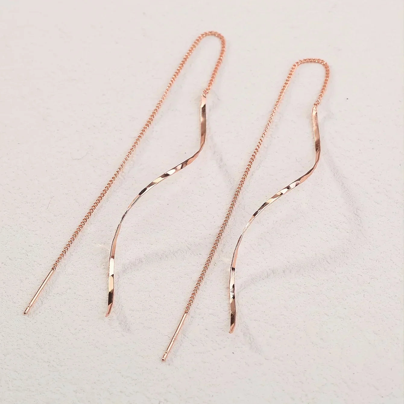 Talia | Long Earrings with Wavy Design