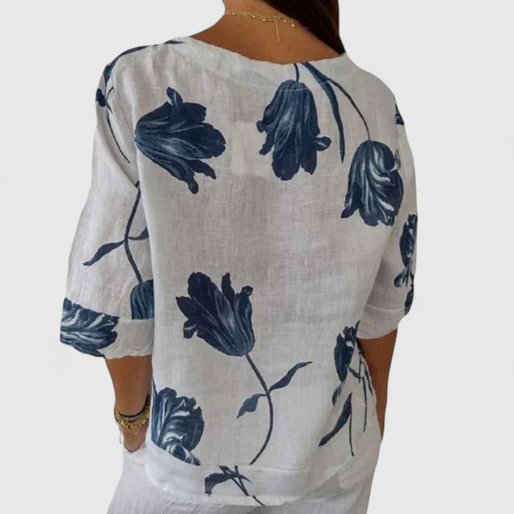 Talia | Elegant Floral Print Blouse