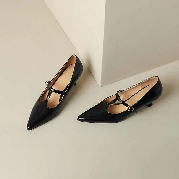 Talia | SOLENELLE – OLYSA PATENT LEATHER KITTEN HEELS